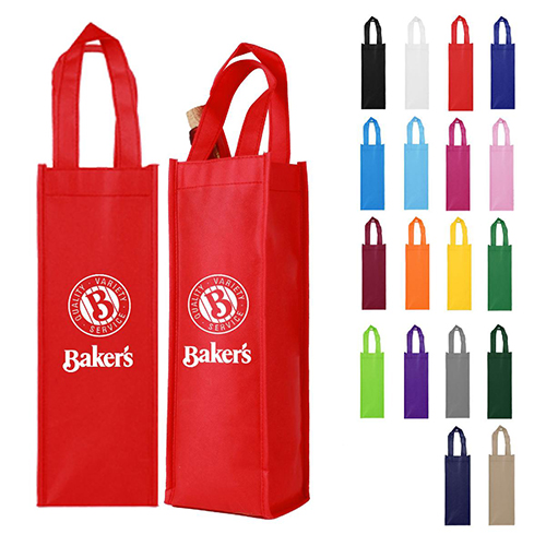 S12084 - Promotional Custom Single Non-Woven Wine Tote Bag