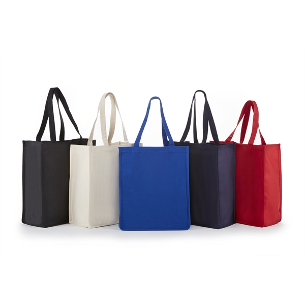 STB6124 - Personalized Cotton Grocery Tote Shopper with Wide Bottom