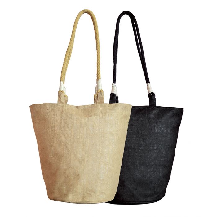 SJ9165 - Promotional Jute Fashion Tote with thick Rope handles And Your Logo