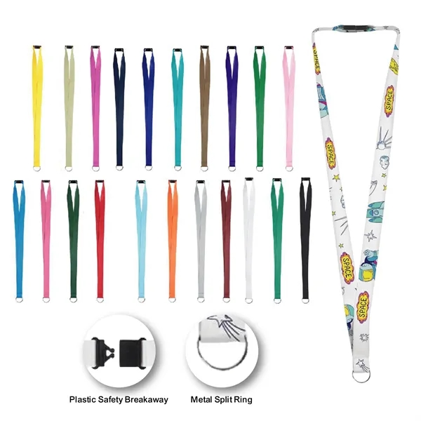 S12012 - Wholesale Sublimated Polyester Lanyard with Metal Oval Hook