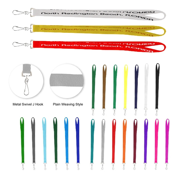 S12365 - Custom Promotional Screen Print Lanyard with Metal J Hook
