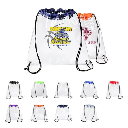 S12853 - Promotional Clear Drawstring Sports Backpack
