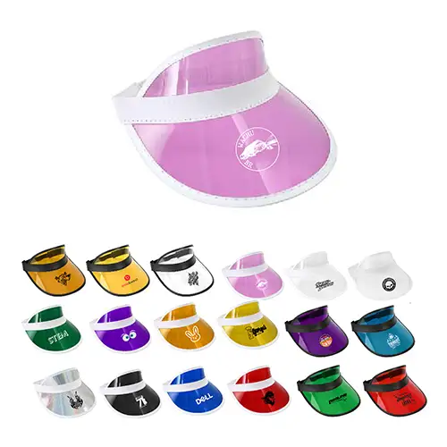 S13292 - Custom PVC Sun Visor Cap, UV Protection with Wide Brim | S18292 Full Color
