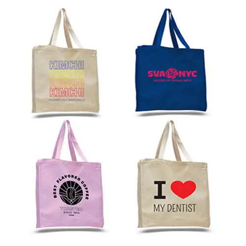 Q125300 - Customizable Cotton Canvas Tote Bag With Gusset