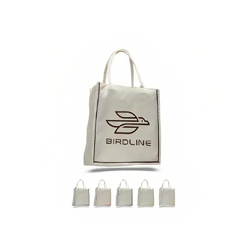Q125600 - Custom Shopping Tote Bag with Fancy Handles In Bulk