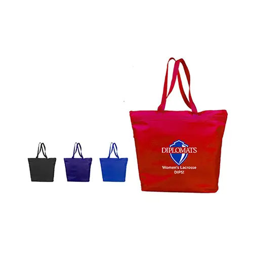 Q91221 - Custom Deluxe Tote Bags with Zipper in Wholesale