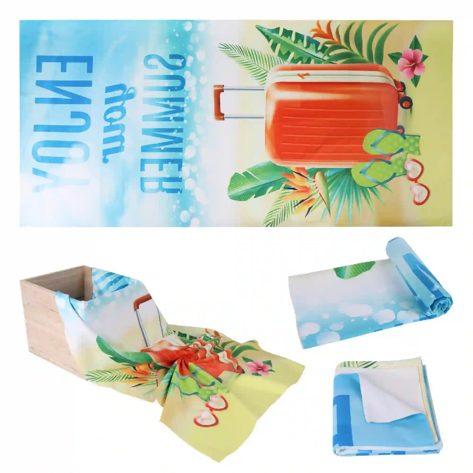S12143- Personalized Microfiber Beach Towels with Sublimation