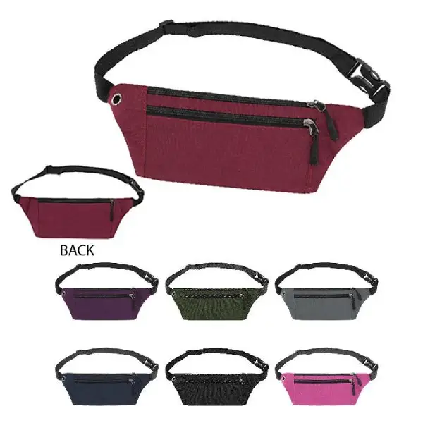 S12548 - Custom Printed Three Zipper Fanny Pack Waist Bag