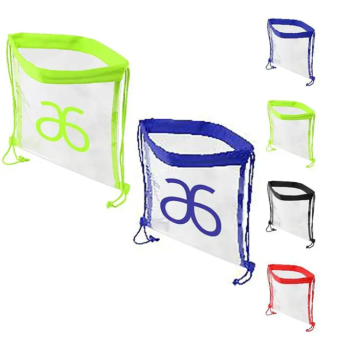 S13777 - Customizable Clear Stadium Approved Drawstring Bag