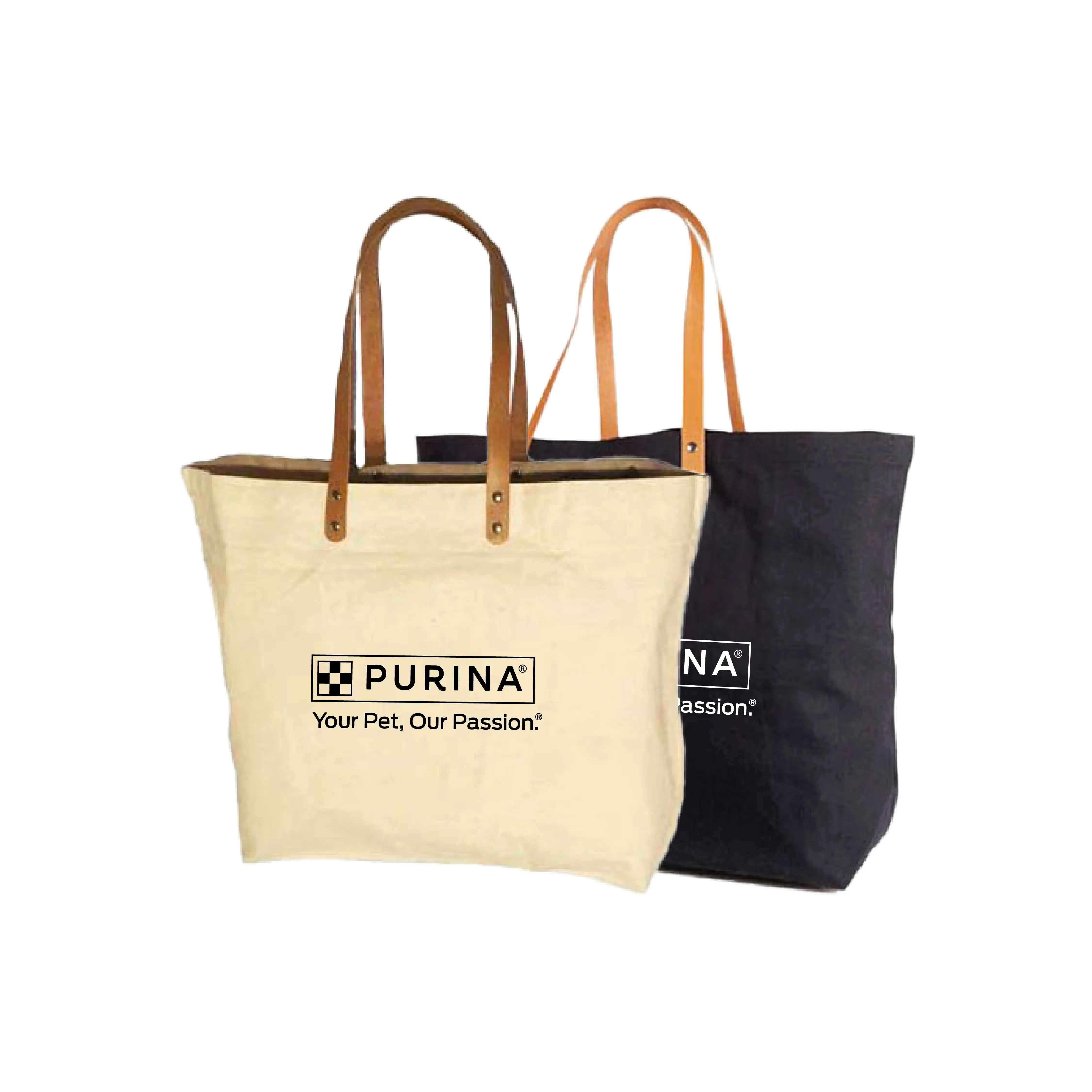 SC9109 - 10 Oz. Cotton Shopping / Beach Tote Bag With Leather Handles