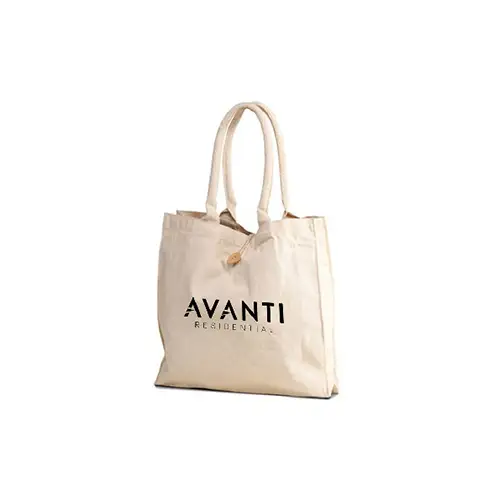 SC966 - Bulk Printed Cotton Shopping Tote Bag With Cotton Webbed Handles