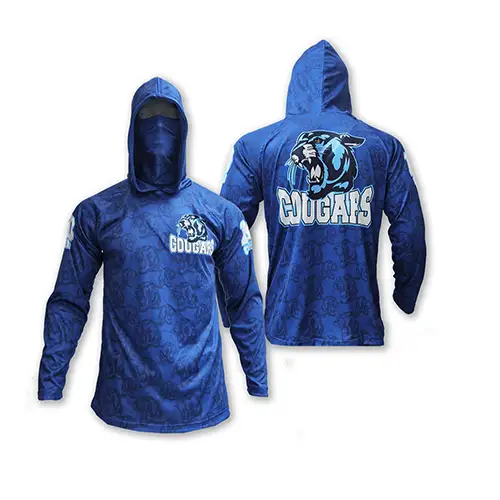 SHH51 - Custom Printed Hooded T-Shirt with Gaiter Long Sleeves