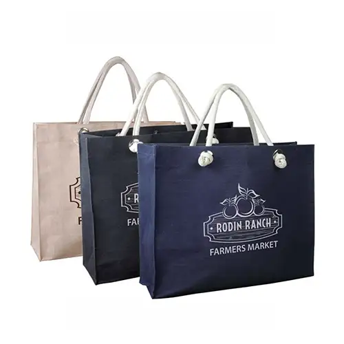 SJC901 - Tote bag with Jute/Cotton blended fabric