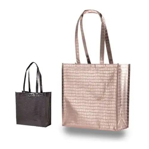 SST126 - Wholesale Glam Metallic Croc Shopper With Custom Logo