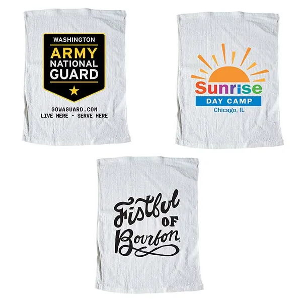 ST1518 - Personalized Hemmed Golf Towels With Your Logo For Sporting Events