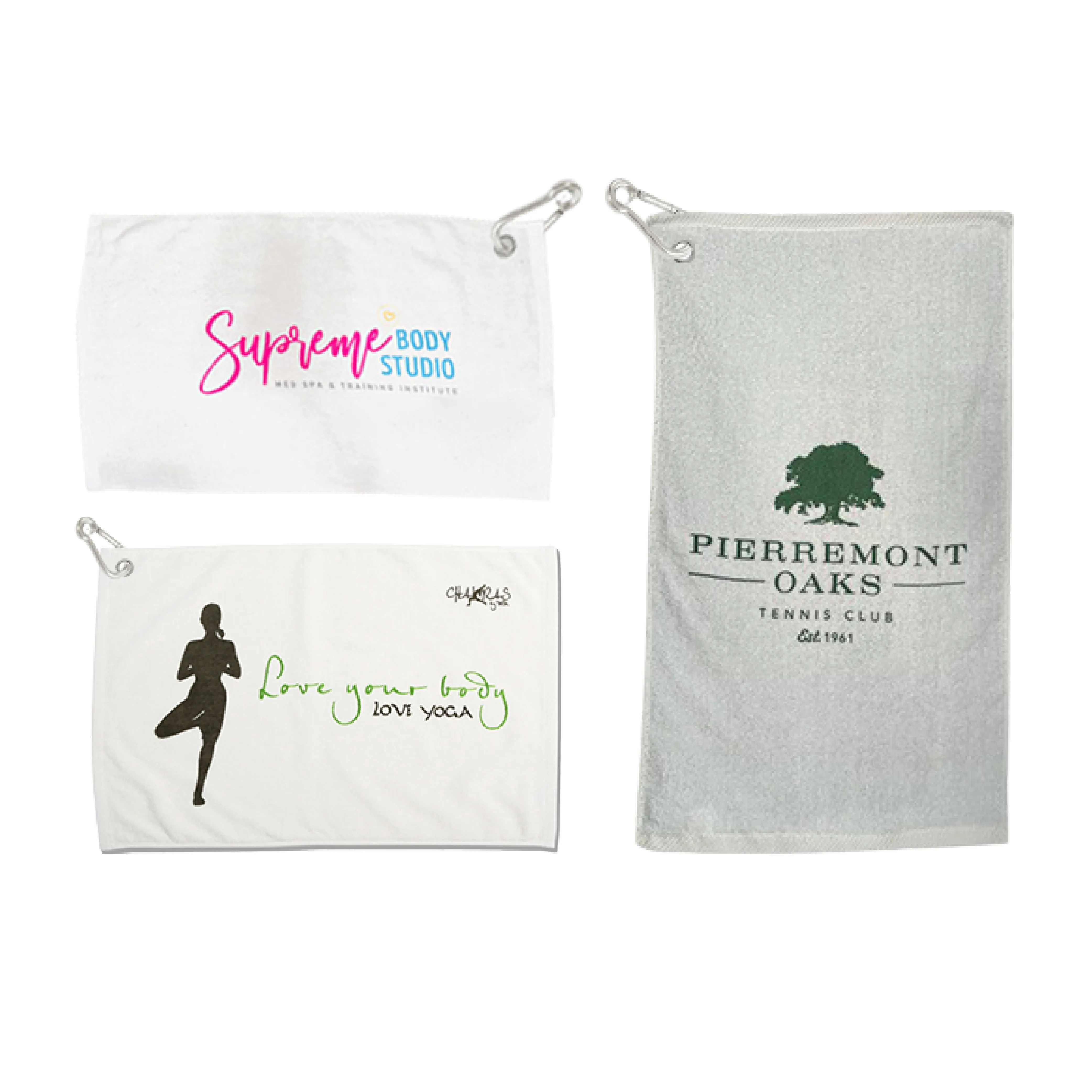 STV200G - Promotional Golf Towel, Dobby Hem, In White