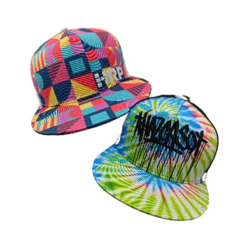 SWR112 - Custom Flat Bill Mesh Back Hats in Bulk