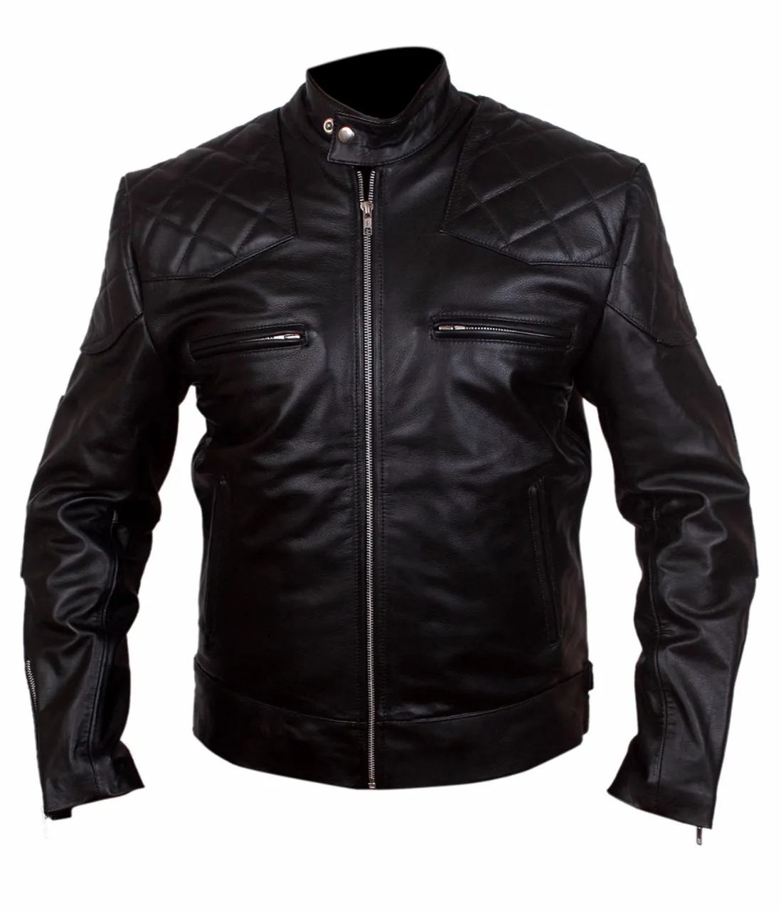LJ107 - Quilted Black Stylish Leather Jacket