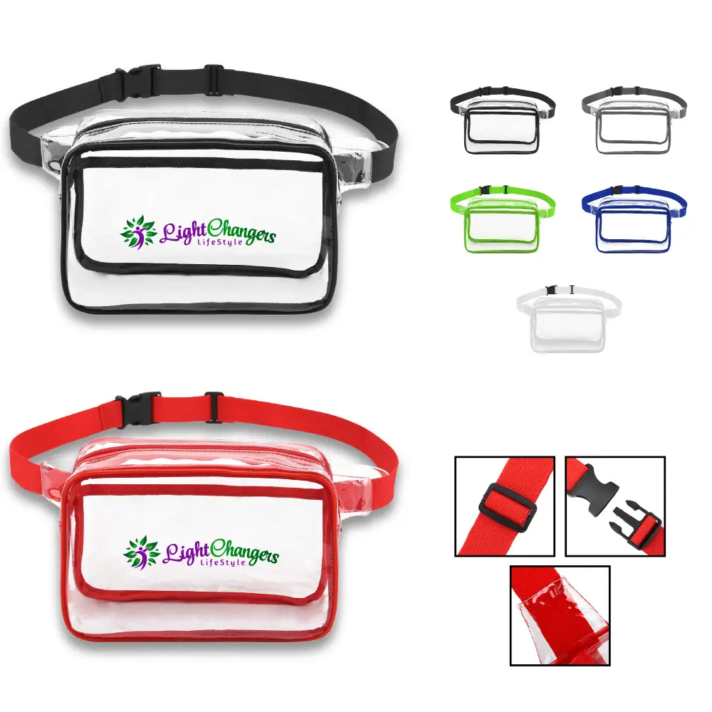 S12023 - Clear Stadium Approved Fanny Pack Belt with Twin Pockets