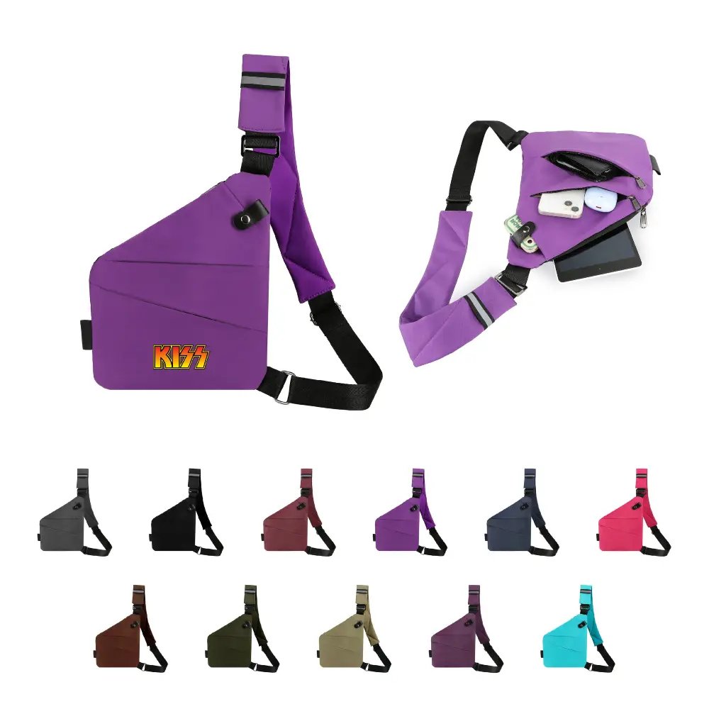 S12025 - Custom Anti Theft Crossbody Sling Bag with Multi Pockets