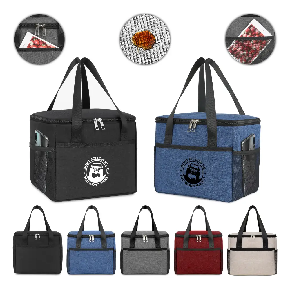 S12129 - Personalized 8 Can Soft Insulated Lunch Cooler Bag