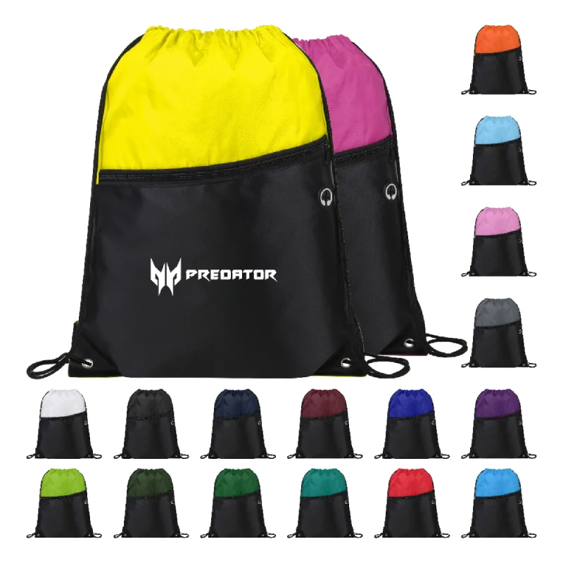S12139 - Custom Two-Tone Drawstring Sports Backpack 
