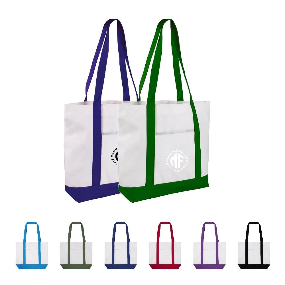 S12167 - Durable Wholesale Canvas Beach Tote Bags with Pockets