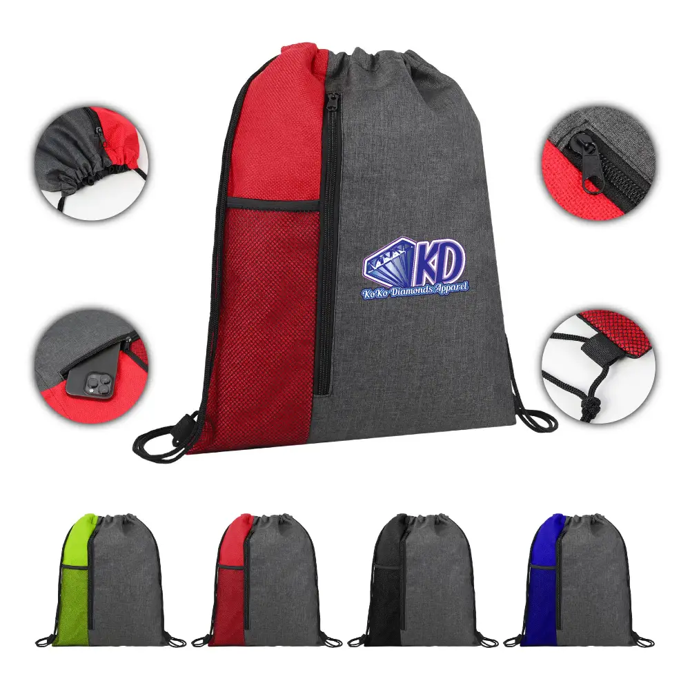 S12211 - Wholesale Drawstring Backpack with Mesh Pocket