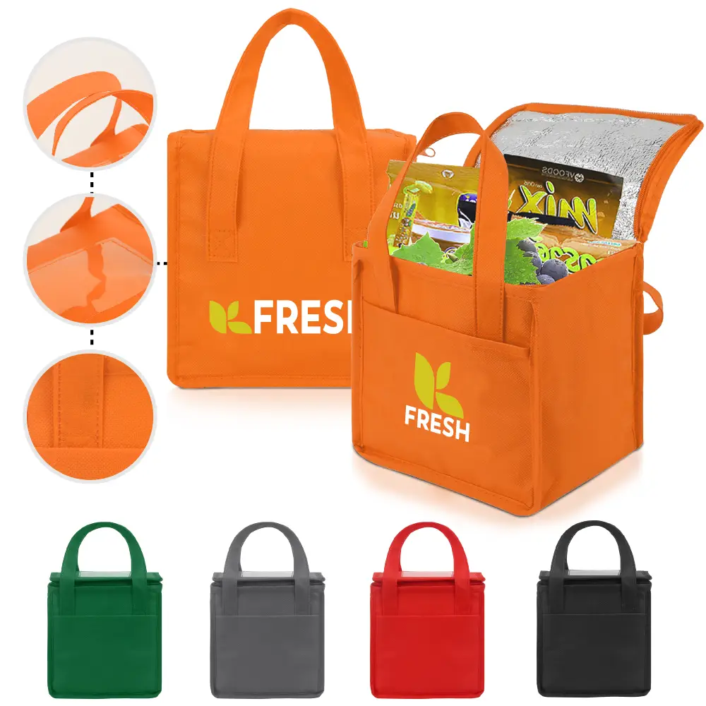 S12421 - Custom Non Woven Insulated Lunch Tote Bag