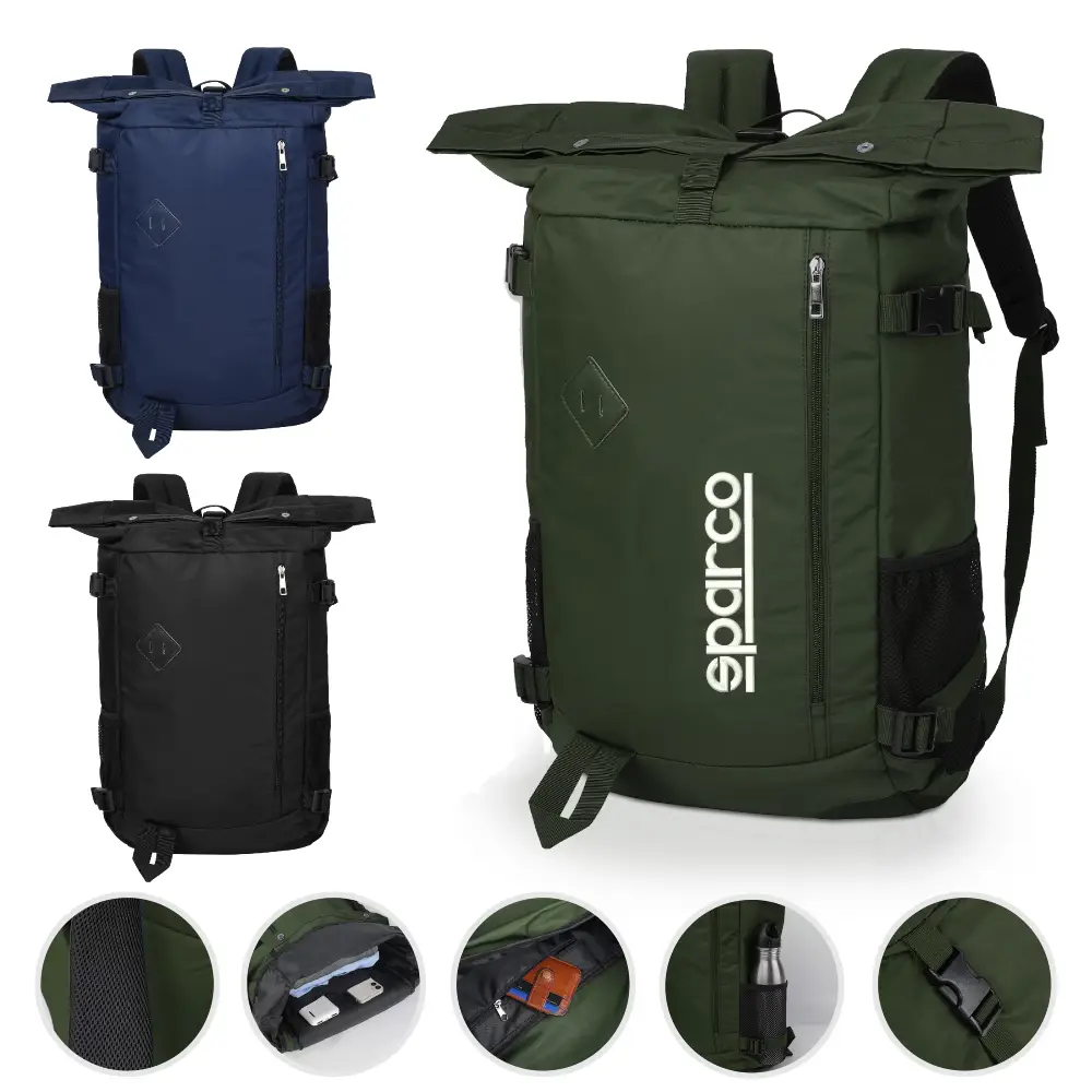 S12652 - Custom Top Roll Top Backpack for Unisex