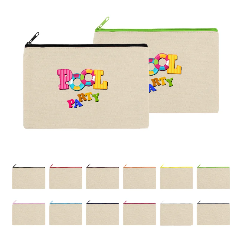 S12743 - Personalized Zippered Cotton Canvas Pouch 9