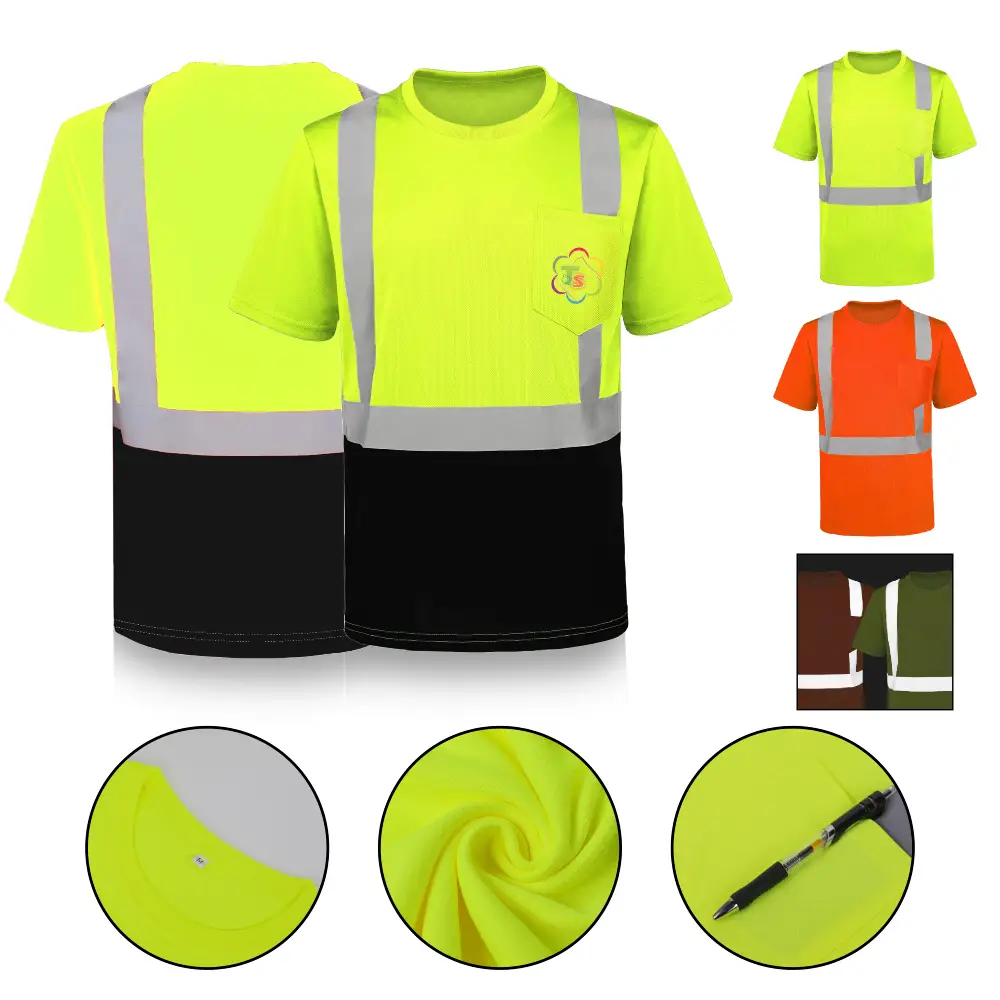 S12874 - Bulk ANSI Class 2 High Visibility T-Shirts with Reflective Straps | S18874 Full Color