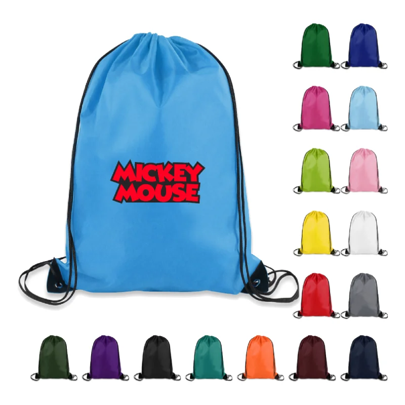 S12915 - Promotional Drawstring Polyester Backpack With Logo 