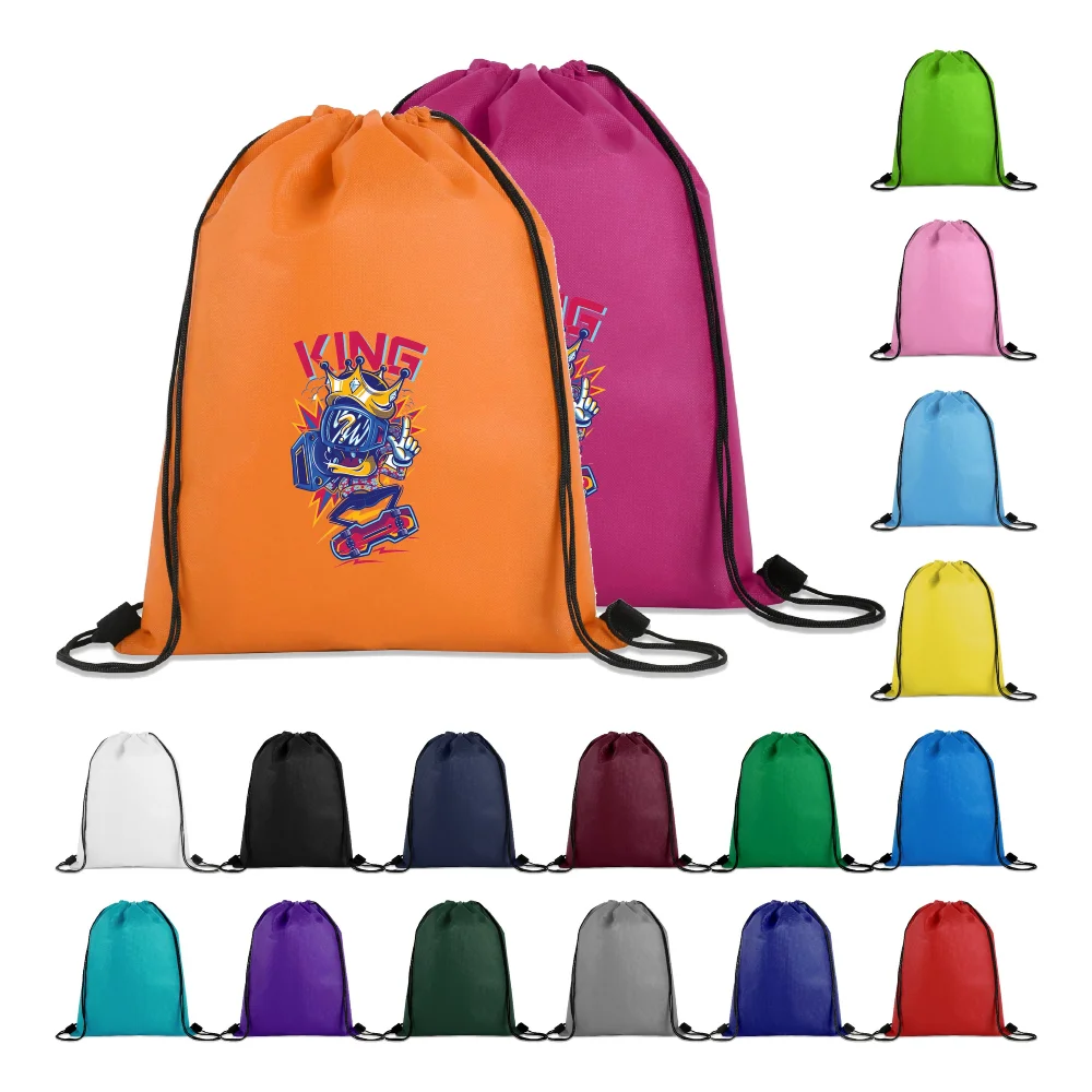 S12934 - Promo Drawstring Non-Woven Cinch Backpack 