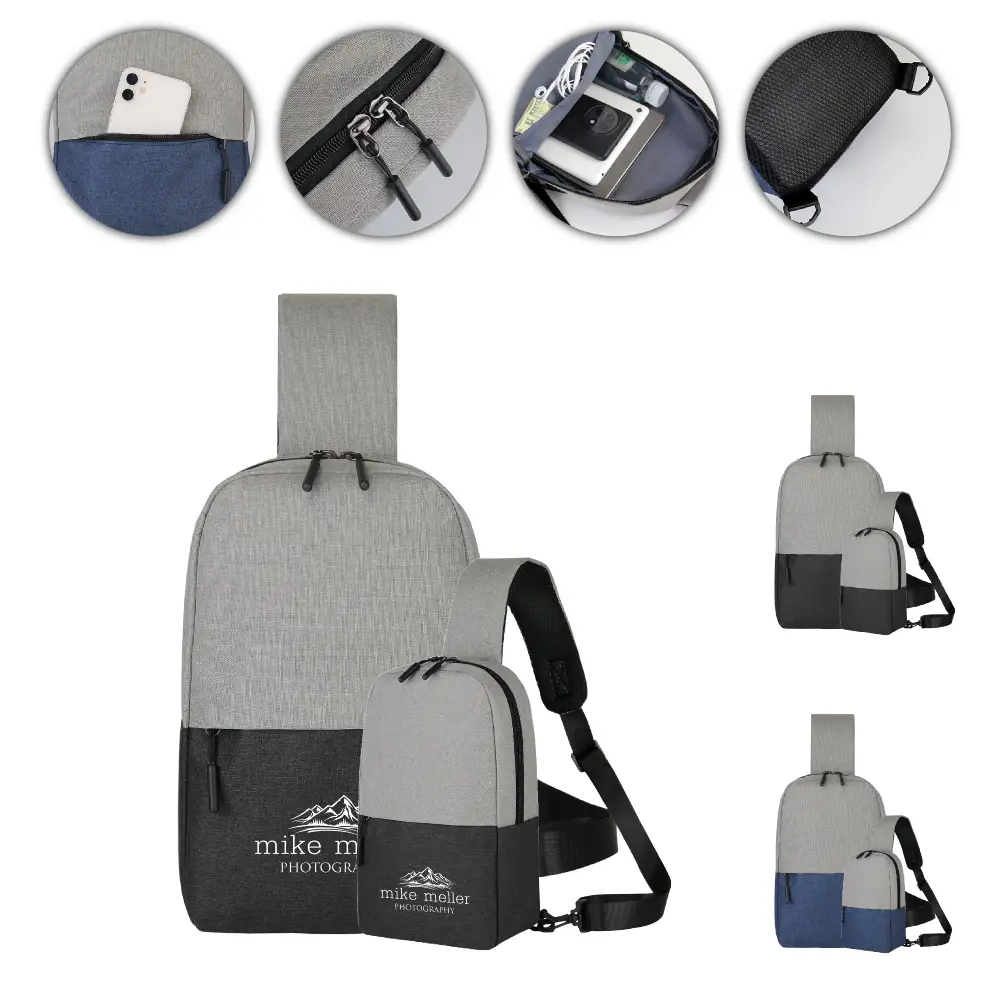 S13023 - Two-Hued Shoulder Sling Backpack With Customization