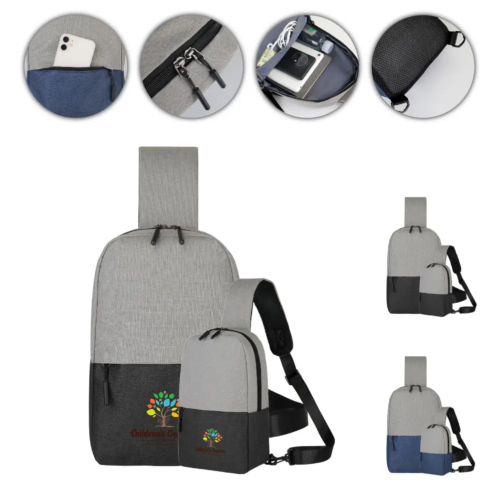S13023 - Two-Hued Shoulder Sling Backpack With Customization