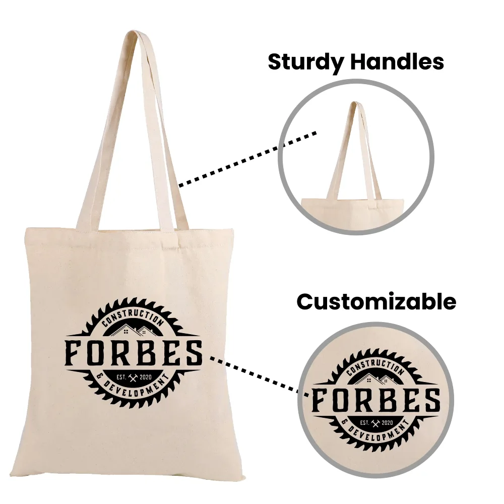 S13070 - Custom 8oz Organic Cotton Convention Tote Bag