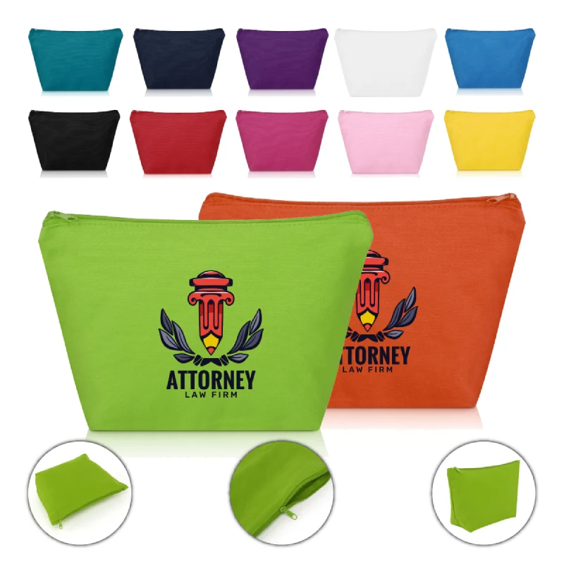 S13639 - Bulk Canvas Makeup Travel Bag 