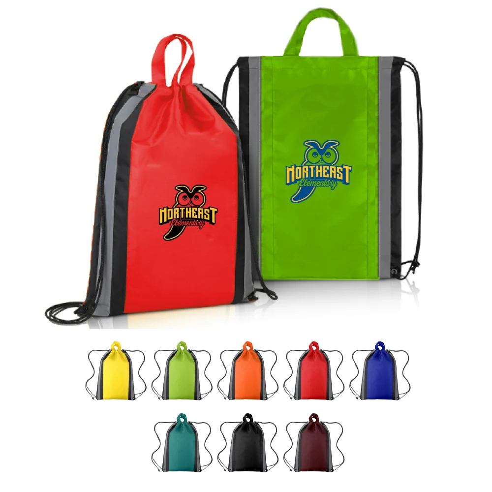 S13887 - Reflective Safety Drawstring Backpack