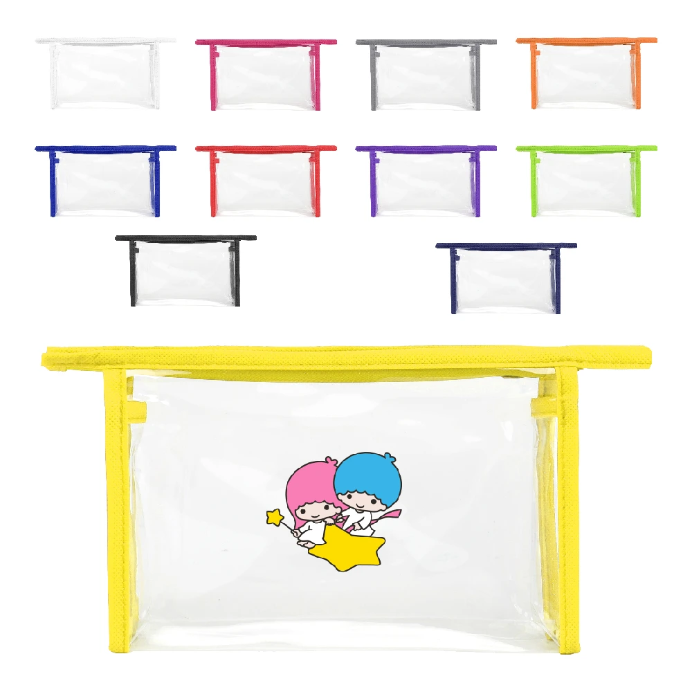 S12069 - Custom Clear Vinyl Travel Cosmetic Bag 