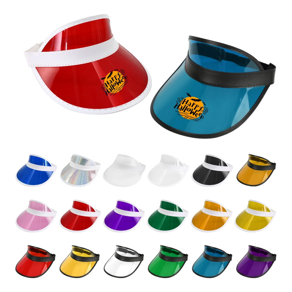 S13292 - Custom PVC Sun Visor Cap, UV Protection with Wide Brim, And Logo Branding