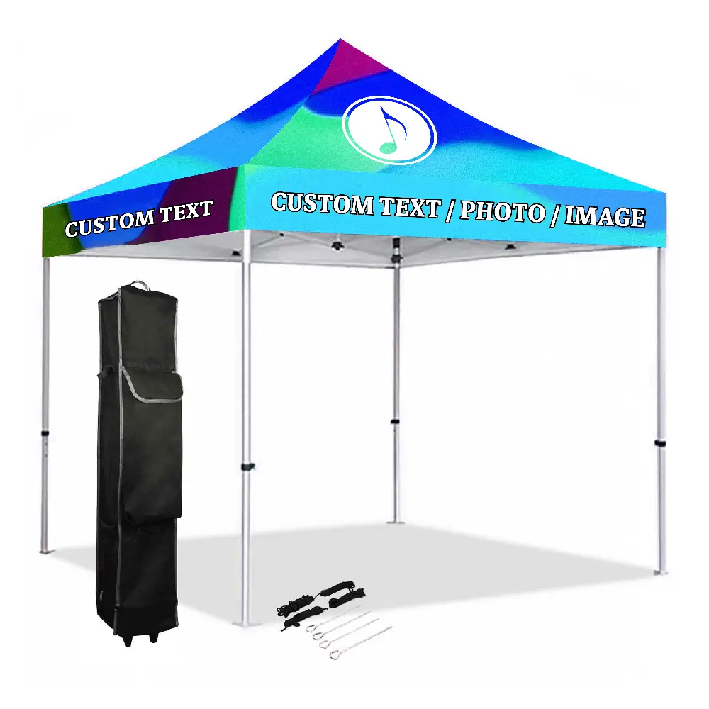 S18310 - Full Color Printed Canopy with Hex Aluminum Frame Personalization