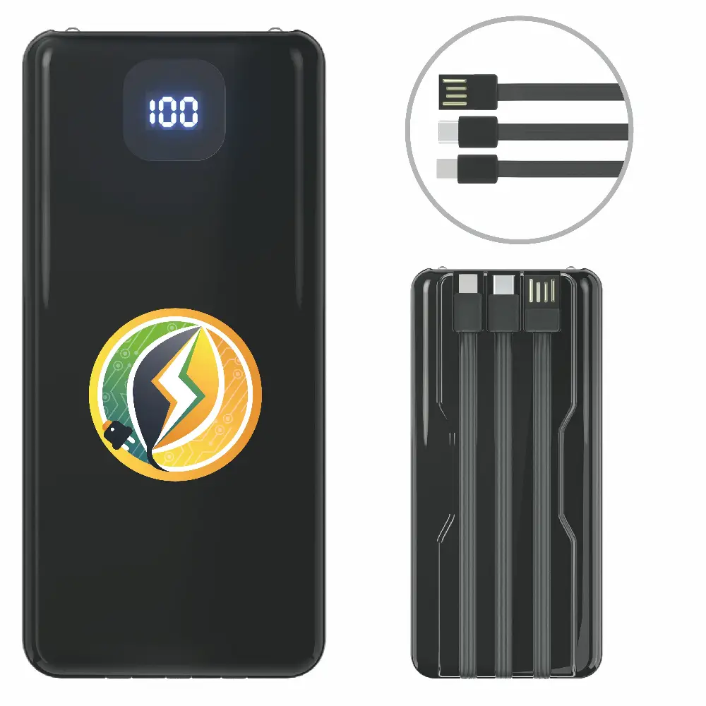 S18597 - Multi Functional10000mAh Power Bank with Built In Cables
