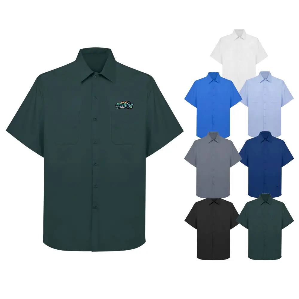 S18794 - Professional Men's Short Sleeve Twill Work Shirt with Twin Pockets 