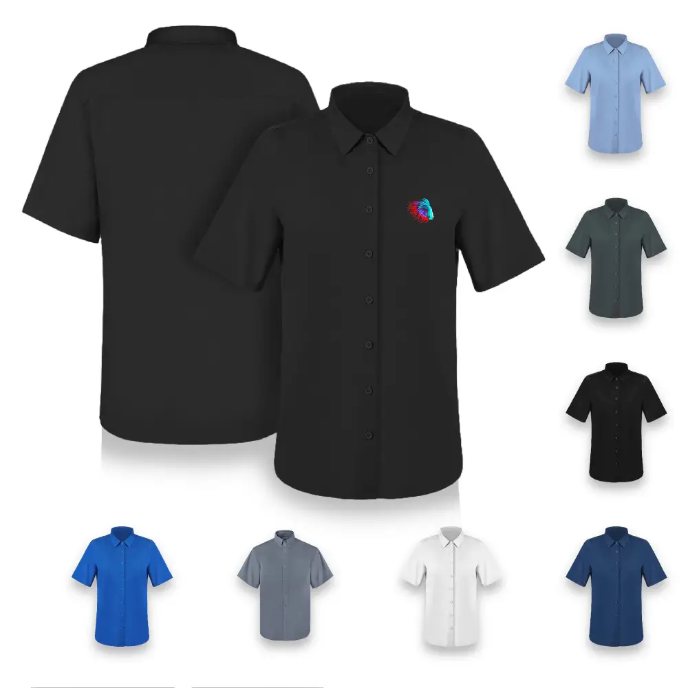 S18795 - Personalized Women's Short Sleeve Button Down Twill Shirt 