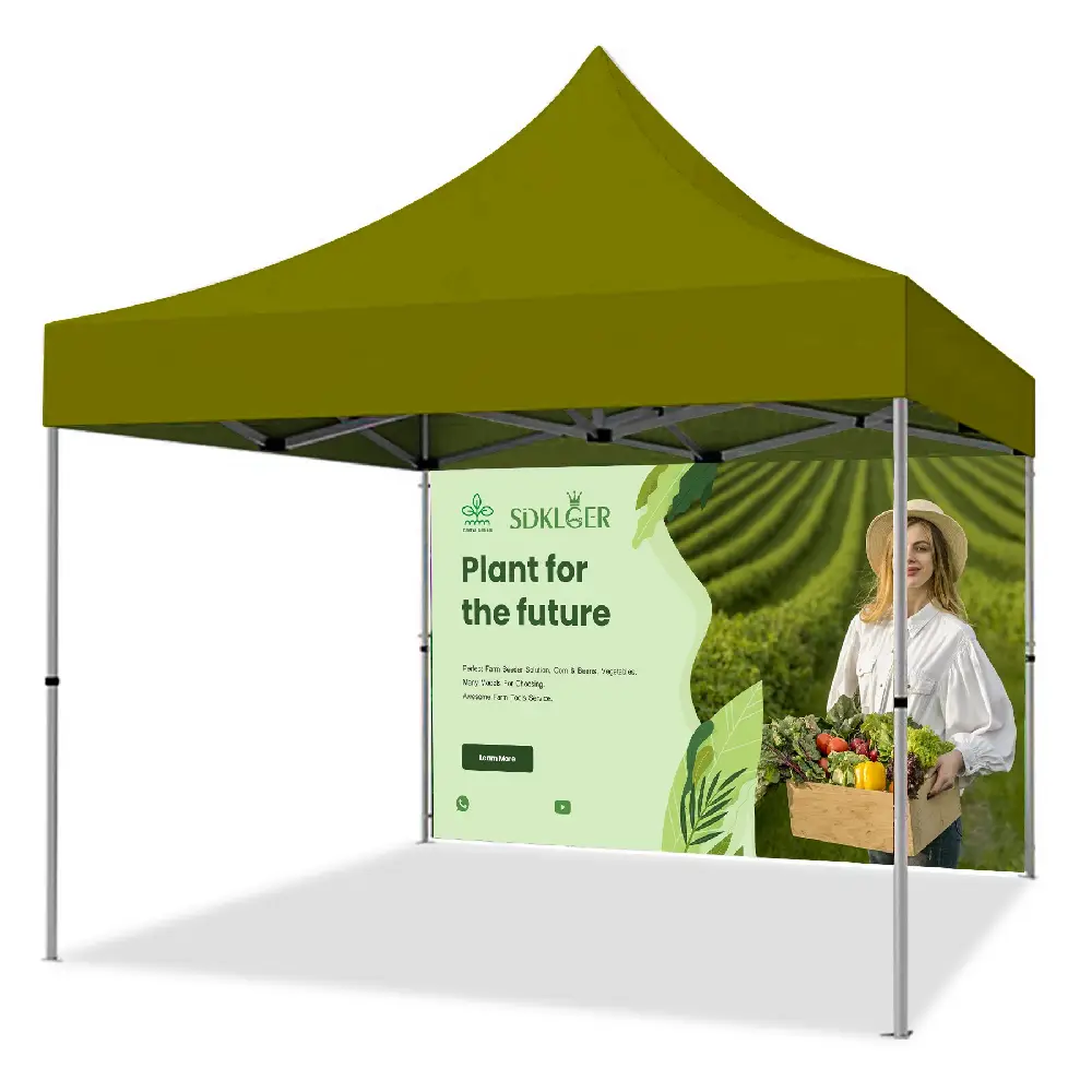 S18855 - 10' x 10' Commercial Canopy Tent with Printed Full Backwall
