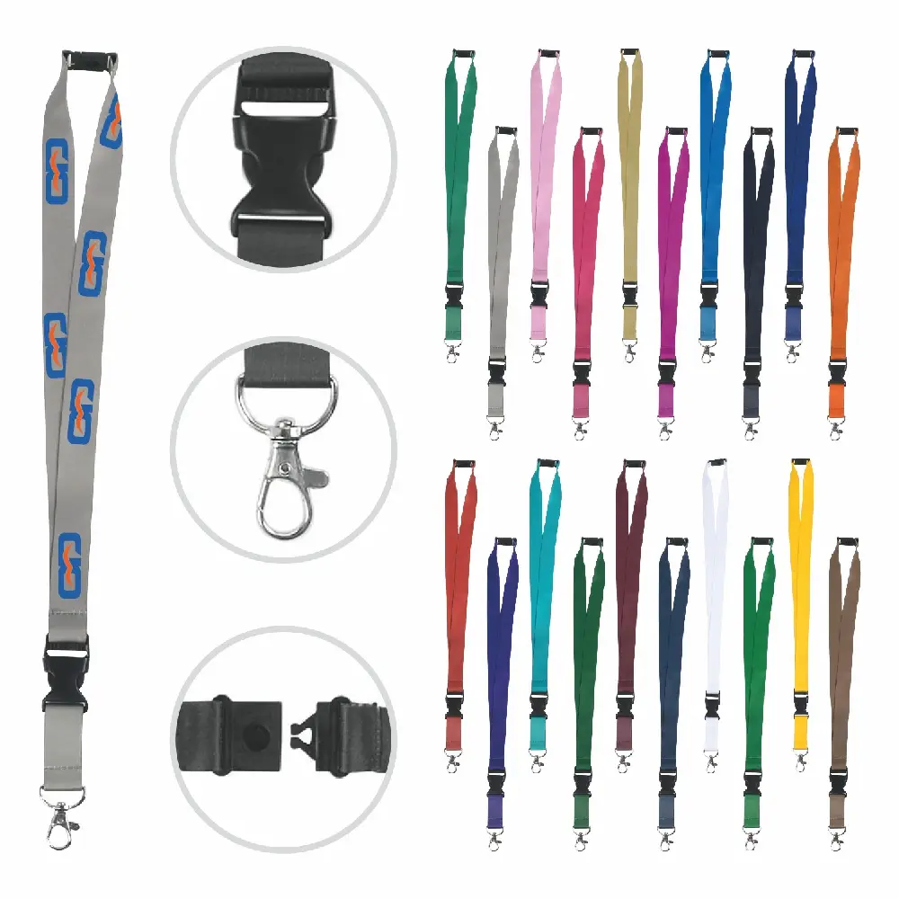 S18907 - Dye Sublimated Lanyard with Lobster Clip and Breakaway Buckle
