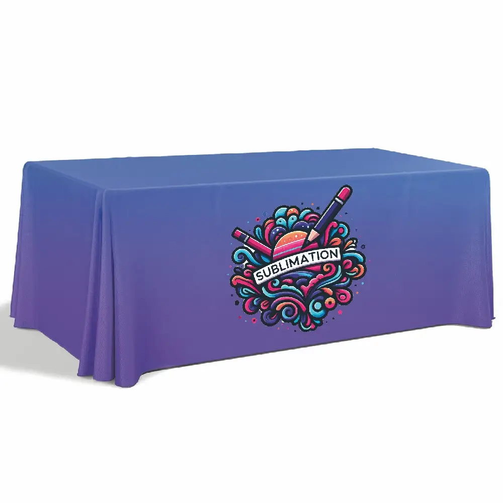 S18991 - Promotional Sublimated Draped Table Cover for Tradeshow