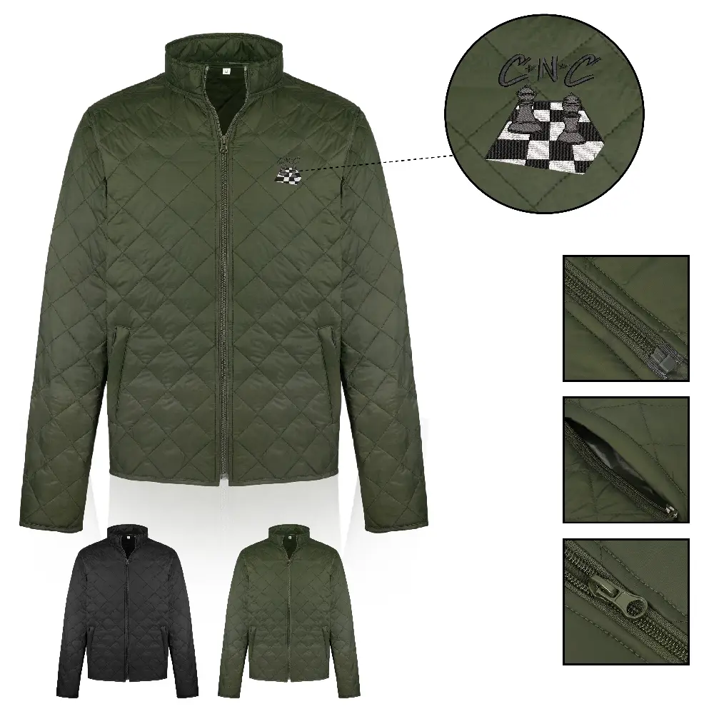 S19034 - Personalized Men's Full Zippered Diamond Quilted Jacket