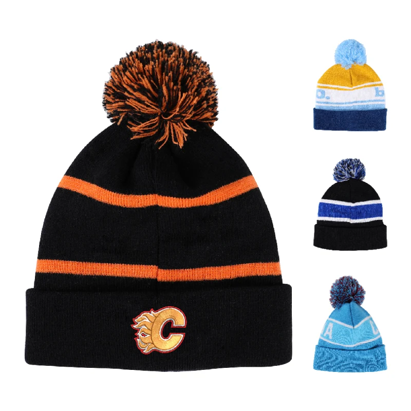 S19730 - Customized Two-Tone Knit Pom Pom Beanie
